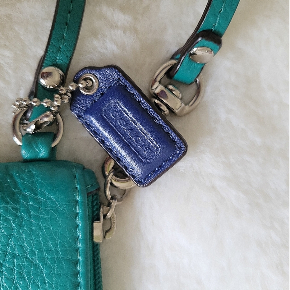 Coach Leather Turquoise Wristlet - Picture 2 of 4